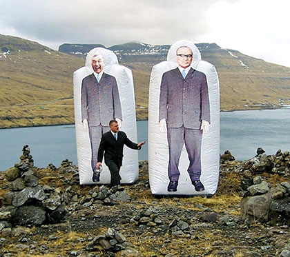 Andrew Kotting + inflatables on the Faroe Islands for In the Wake of a Deadad