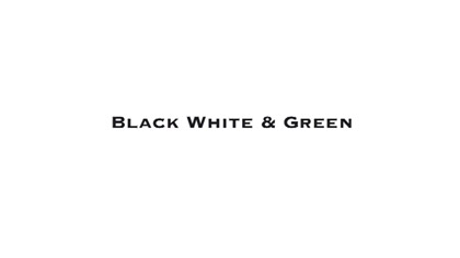 Black, White & Green – the way of pie, still: *Black, White &amp; Green* title card