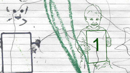doubled up, still: “…baby number one… that’s my number!”