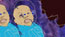 doubled up, still 2: Another image from the opening sequence when the doubled image breaks up again as Stanley throws his head back and laughs. He is looking at his father.
